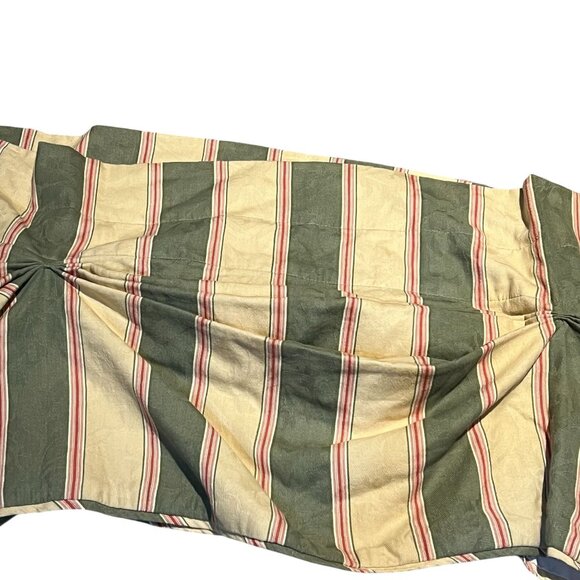 Waverly Classic Striped Balloon Valance Drapery Panel With Green & Beige Tones - Picture 2 of 3